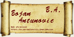Bojan Antunović vizit kartica